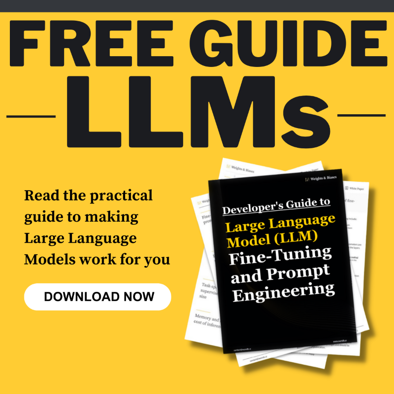 wandb's tweet photo. ⚡ Read the practical guide to making 🔥 Large Language Models (LLMs) 💪 work for your company.