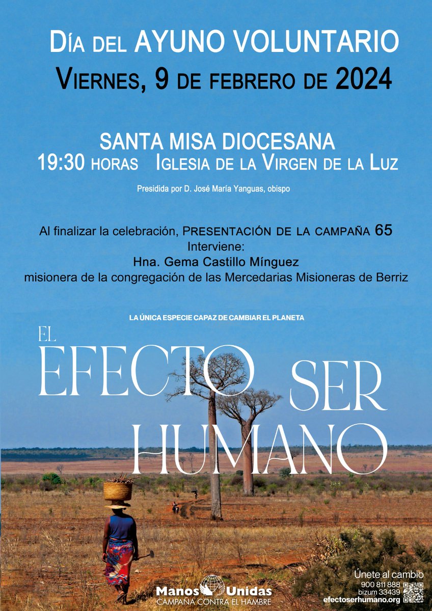 Santa Misa en el #AyunoVoluntario #Diadelayunovoluntario y lanzamiento de la campaña 65 #efectoserhumano

Te esperamos