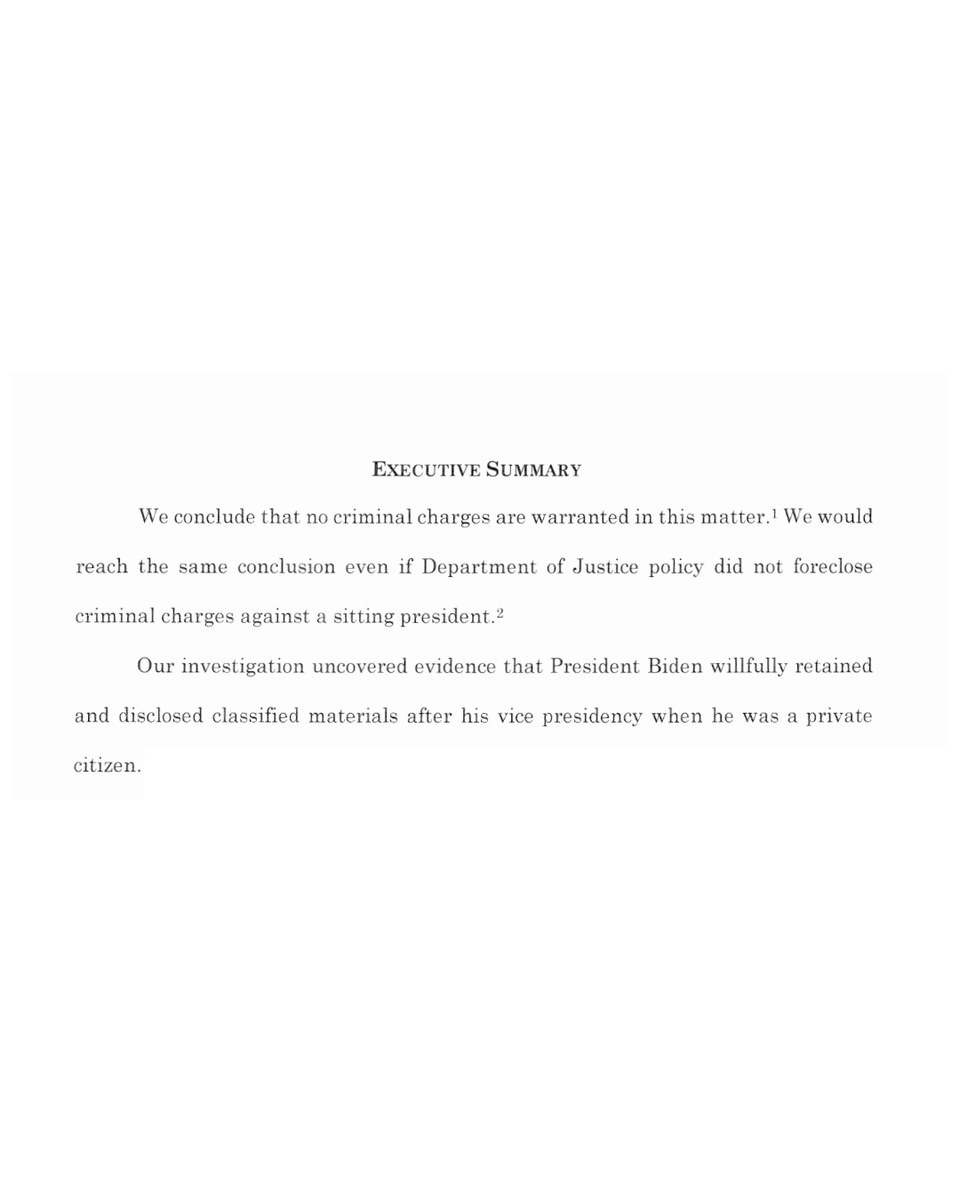 Special counsel report initially claiming there is “evidence” that President Biden willfully retained classified materials