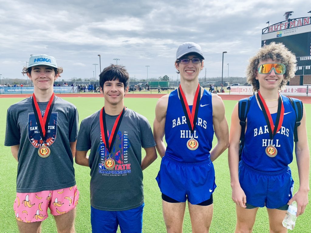 BHHSEagleTrack's tweet photo. It was a nice start to the season at the Huffman Lake Houston Relays!  We came home with medals, some PRs, and new school records in the boys and girls 4x1600 and Sprint Medley relays!!! #attitudeandeffort @BH_Athletics https://t.co/kfsgn8B28e