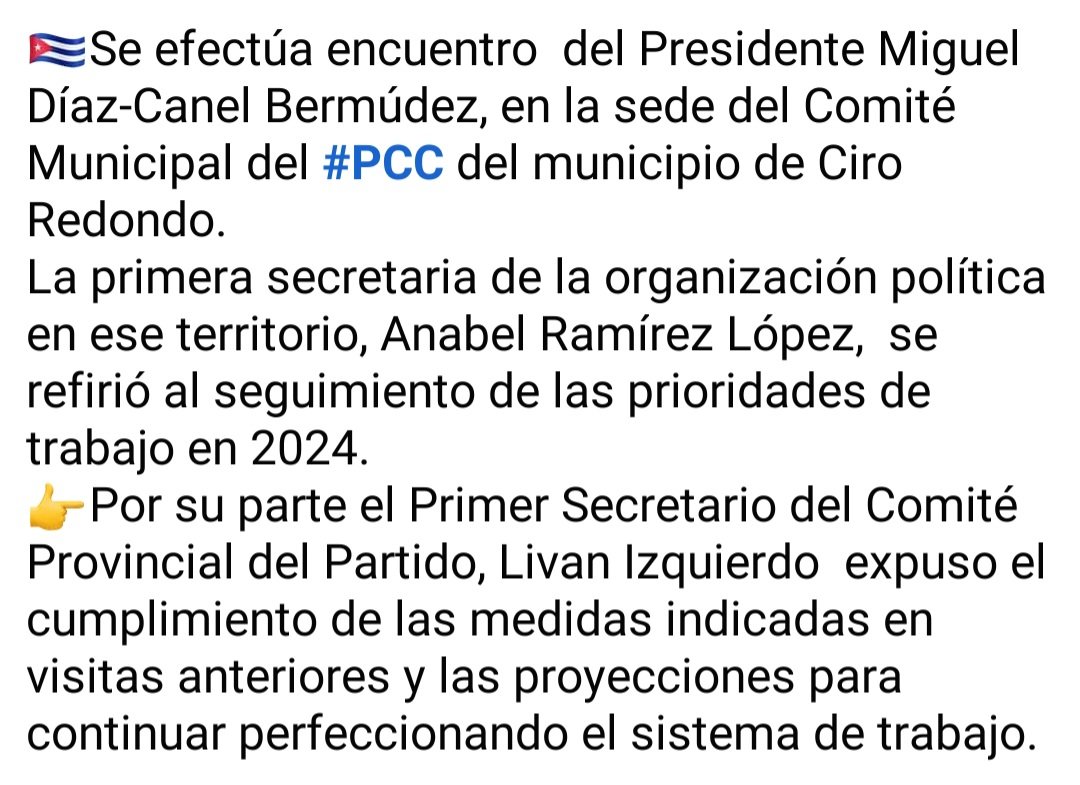 Asamblea Municipal del Poder Popular Ciro Redondo. tweet media
