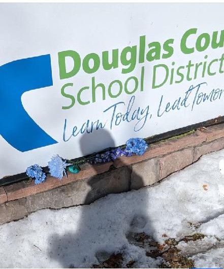Keep the pressure on Douglas County School District to create meaningful reform and combat systemic racism in its schools. Board hearing this Saturday. Speak up! And students and parents are leaving blue roses to commemorate Black History Month.