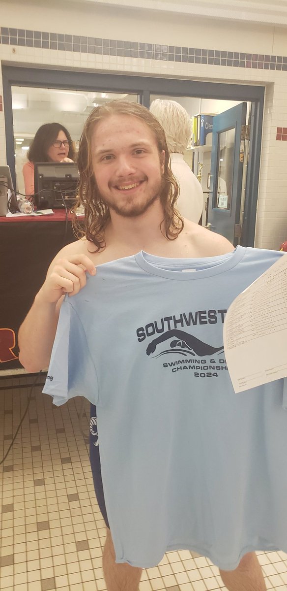 2024 South Southwestern Conference Boys 1 Meter Diving Champion, Chance Lauer! Congratulations, Chance!