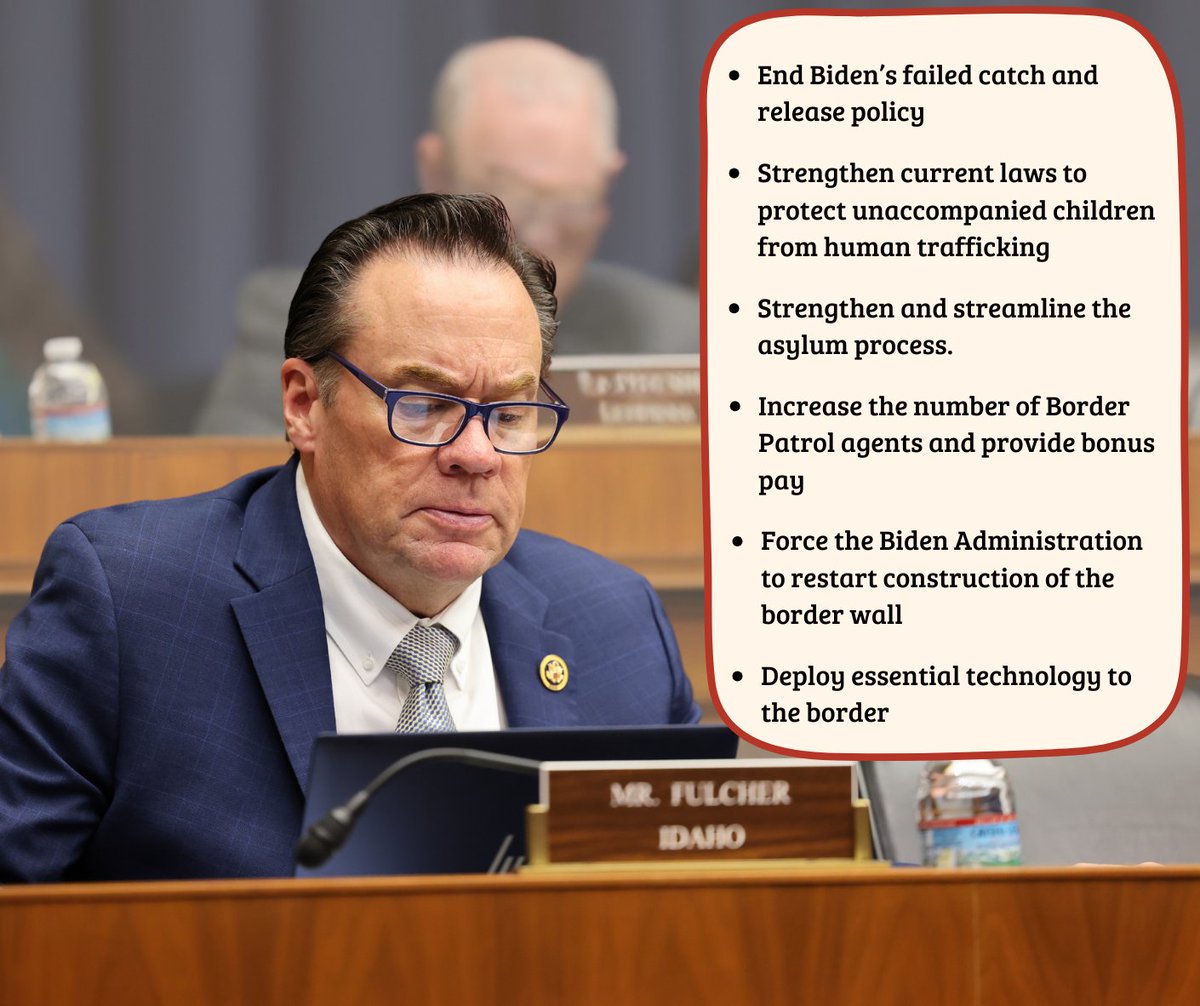 The House passed H.R. 2, the Secure the Border Act, nearly a year ago and it still has not been taken up by the Senate. This bill focuses solely on border security and would end the national security crisis at our Southern Border.