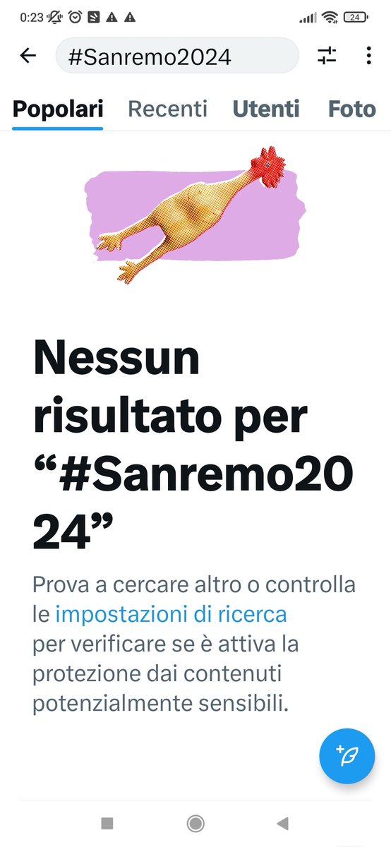 Ladyhawke1992's tweet photo. Raga qualcuno può spiegarmi perché non funziona il mio Twitter? Premesso che ho fatto tutti gli aggiornamenti e non ho nessuna restrizione attiva. #Sanremo2024 https://t.co/G7Bkmaesin