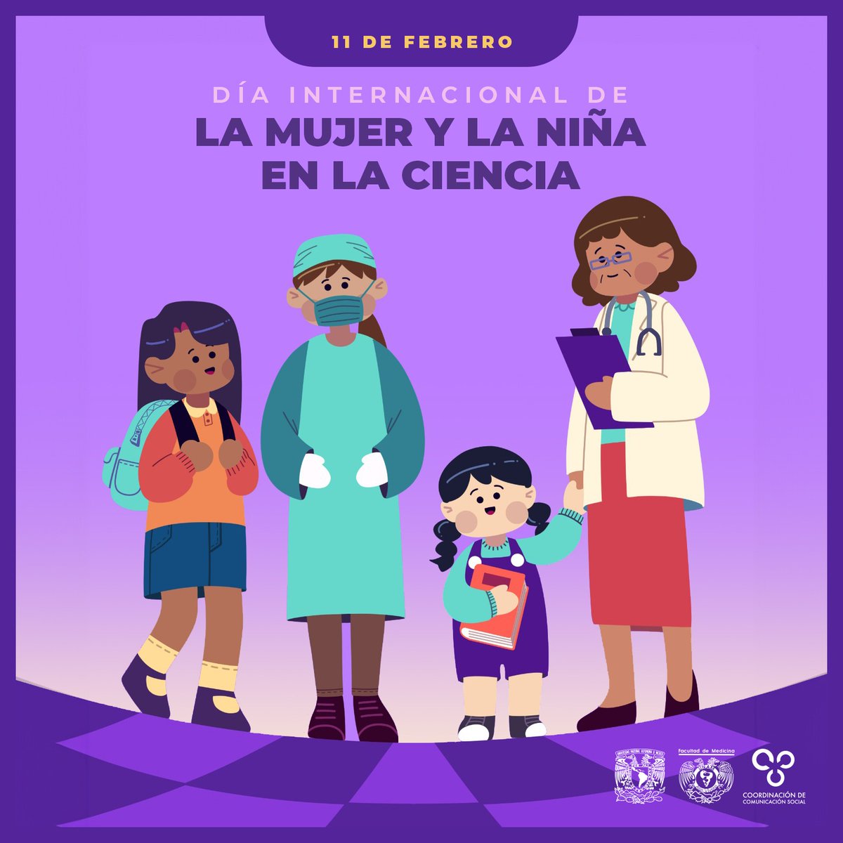 Impulsemos y contribuyamos a que las niñas y las jóvenes se involucren en la ciencia, y apoyemos a que las mujeres adultas tengan participación y oportunidades equitativas en el campo. #DíaInternacionalDeLaMujeryLaNiñaEnLaCiencia 👩👧👩‍🦳