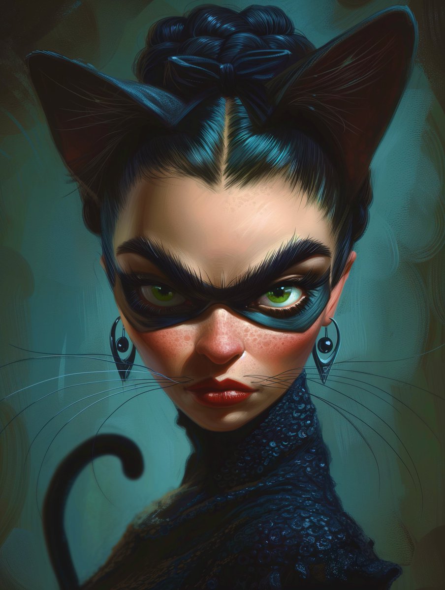 Frida Kahlo as Catwoman! 

#AIArtistCommunity | #AIart | #MidjourneyAl