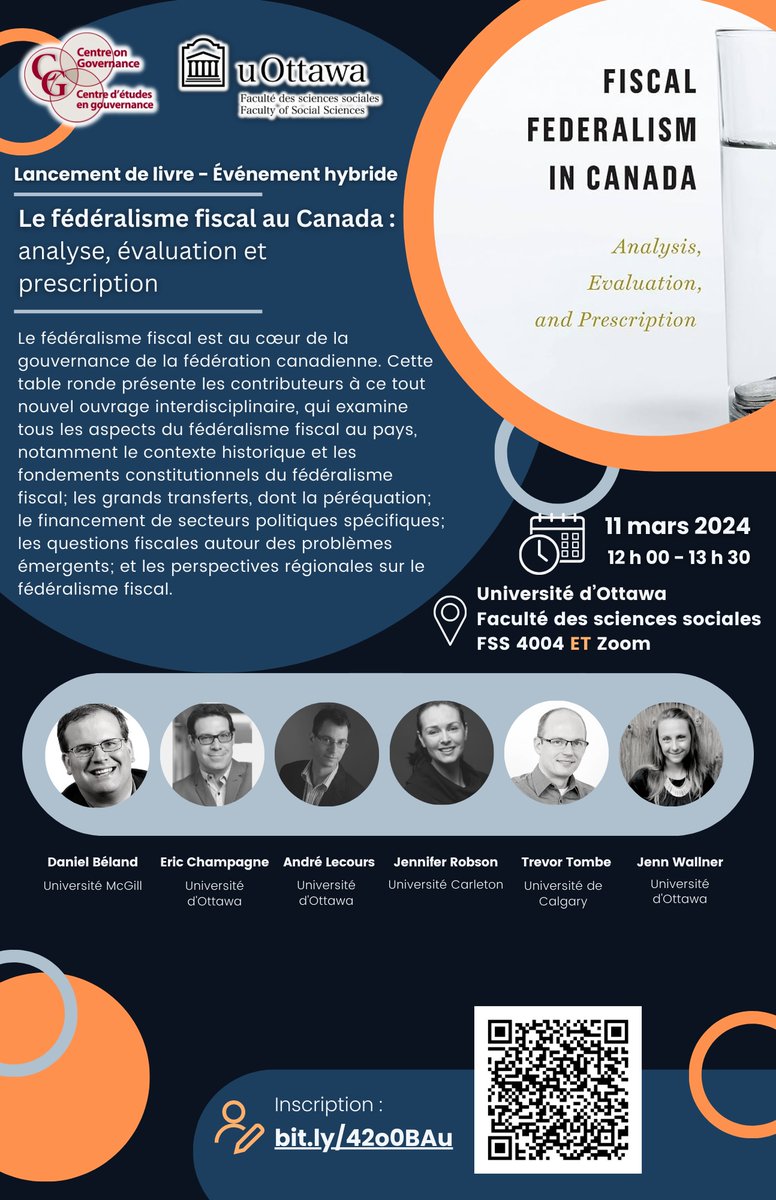 ‼️ Réservez la date ‼️ 📘 Assistez à notre événement de lancement de livre hybride : « Le fédéralisme fiscal au Canada : analyse, évaluation et prescription » 📅 11 mars | ⏰ 12h - 13h30 | 📍FSS 4004 et Zoom Inscrivez-vous ici : ticketleap.events/tickets/ceg-co…