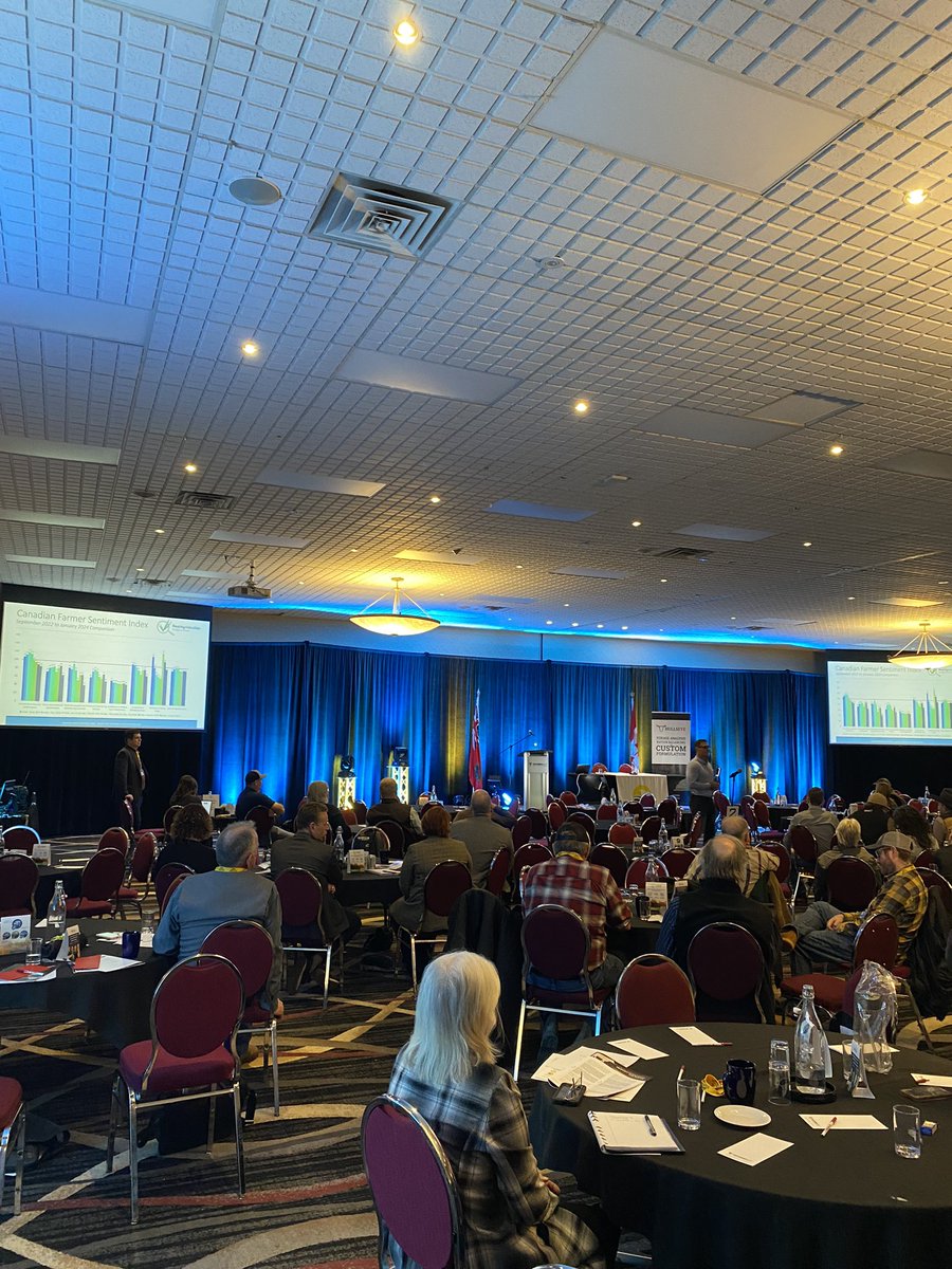 Watching <a href="/shaunhaney/">Shaun Haney</a> lead a rousing discussion on Canadian politics, agriculture, and 🇨🇦🇺🇸 relations at <a href="/ManitobaBeef/">Manitoba Beef Producers</a> AGM.
