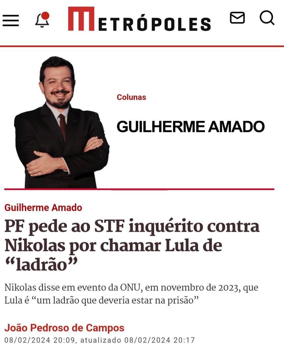 Chamar o Bolsonaro de genocida e pedófilo, pode. A PF segue plena.
Mas chamar um condenado por corrupção (q teve as penas anuladas, não inocentado) de ladrão, aí desperta a fúria de mil tigres da PF.
Graças a Deus vivemos em uma democracia e perseguição política é proibida. Ufa.