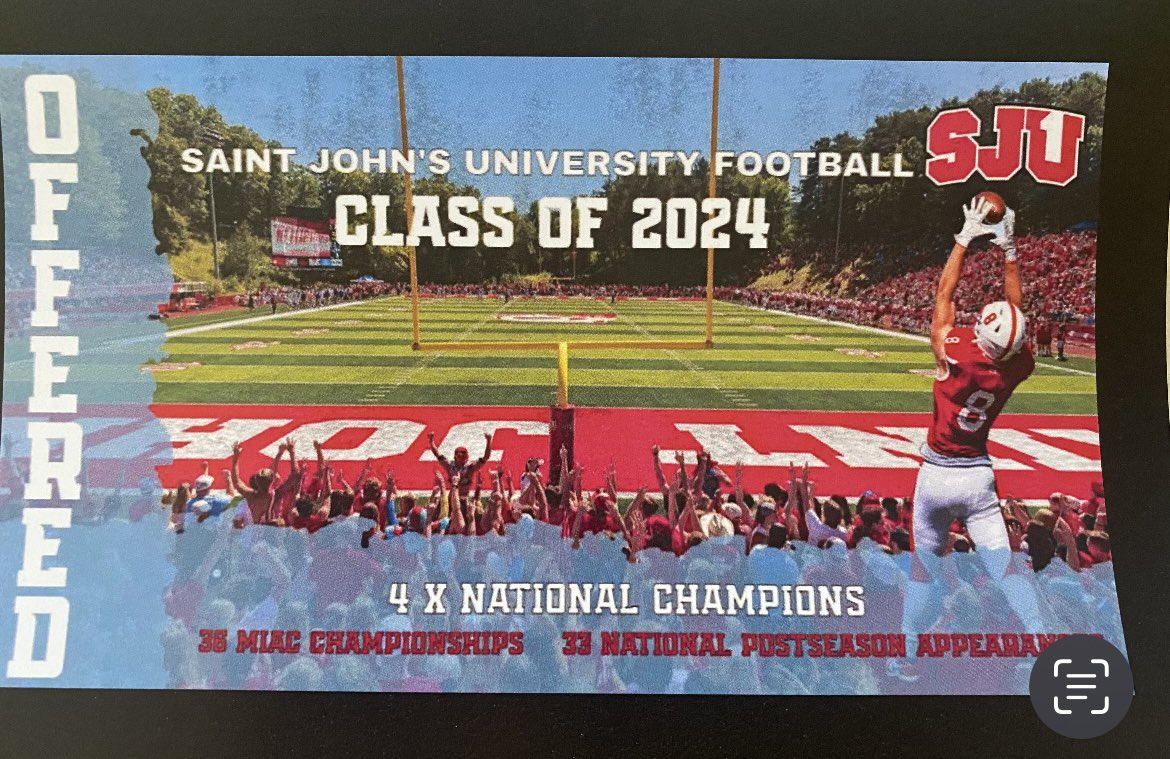 Jensen Goble (@jensengoble12) on Twitter photo Blessed to receive an offer from Saint John’s University <a href="/SJUFBCoachDumo/">Damien Dumonceaux</a>
<a href="/SJUFootball/">Johnnie Football</a> Blessed to receive an offer from Saint John’s University <a href="/SJUFBCoachDumo/">Damien Dumonceaux</a>
<a href="/SJUFootball/">Johnnie Football</a>