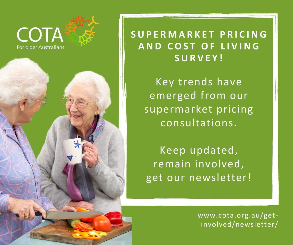 We identified some key concerns through our survey into #supermarketpricing and its impact on cost-of-living. We heard that many older Australians are facing affordability challenges which are impacting their decisions at the supermarket. For updates - buff.ly/3w8Cl9q