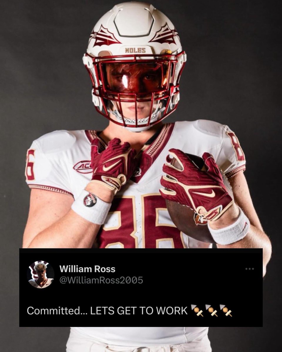 lets_go_nolez's tweet photo. ICYMI: 2024 Defensive End @WilliamRoss2005 Has Committed To #FSU As A Preferred Walk-On.🔥🍢

The 6’5 250lbs Parkland, FL Native Fome Stoneman Douglas High School Chose # Over Other Schools Like Maryland, FIU, &amp; Akron.

Welcome To The Tribe🍢🍢🍢
#GoNoles #Tribe24 #KeepCLIMBing https://t.co/0op30npGzo