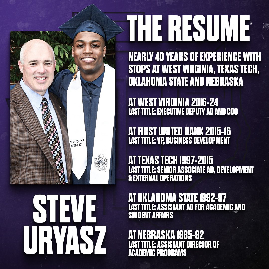New Vice President for Intercollegiate Athletics Steve Uryasz has quite the resume! 

Read more: tinyurl.com/3f9nastx