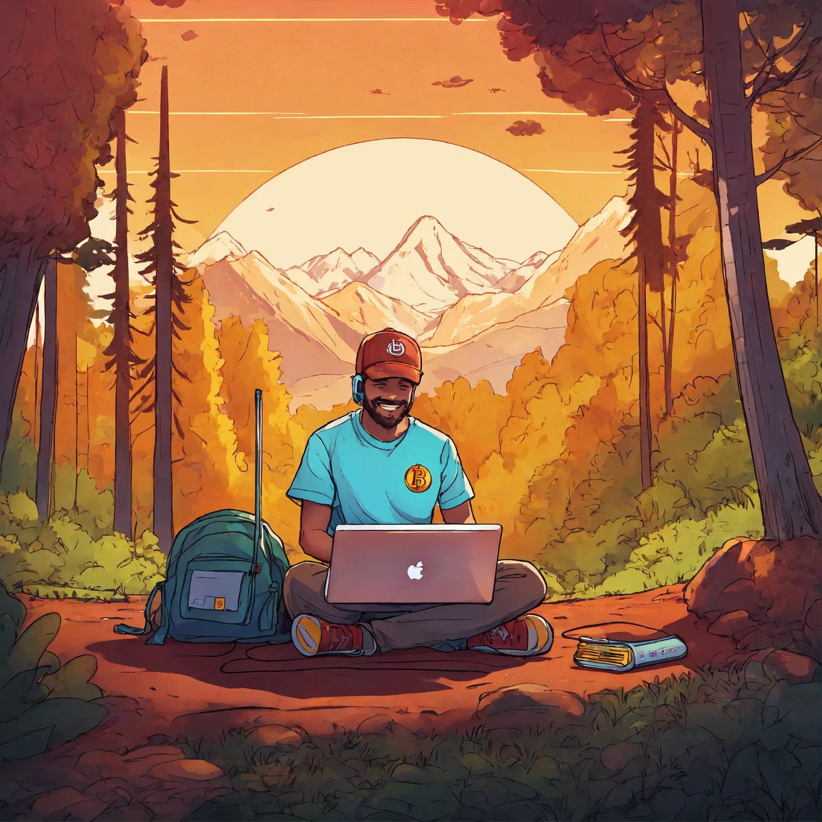 All smiles at camp when BTC and ETH pump 📈🏕️