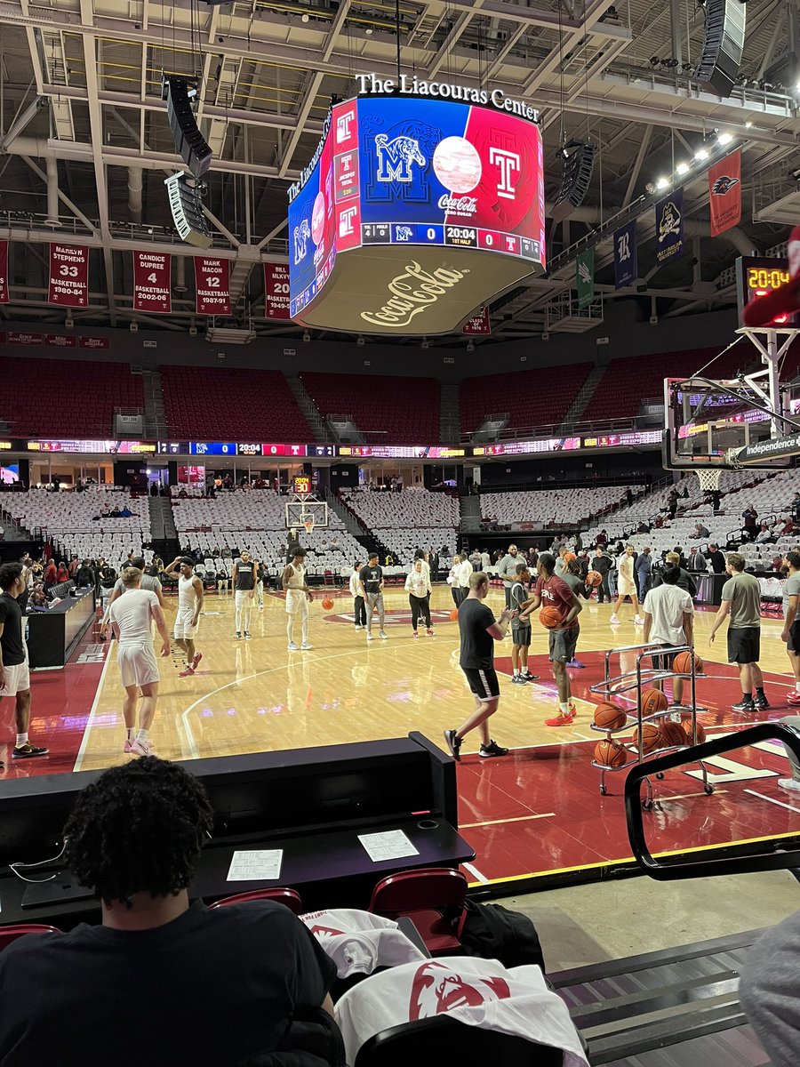 Here at the liacouras center tonight for a conference matchup between YOUR temple Owls and the Memphis Tigers. Let’s gooo #bootsontheground #temple #tuff #letsgoowls