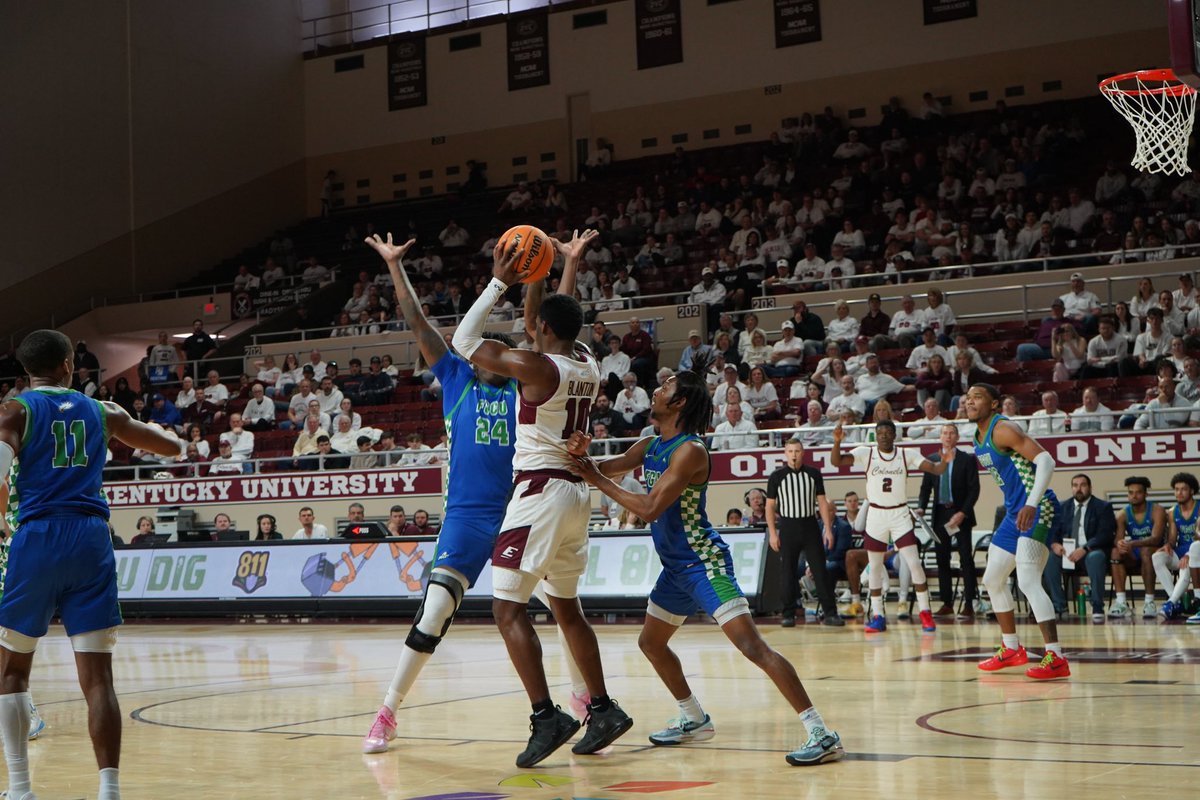 SportsEP's tweet image. Eastern Kentucky University (EKU) men’s basketball took down Florida Gulf Coast University (FGCU) in a late night home conference game on Wed., Feb. 7, 90-82, making them the first team to clinch a spot in the ASUN Championship.

Read more on our site. Link in bio.