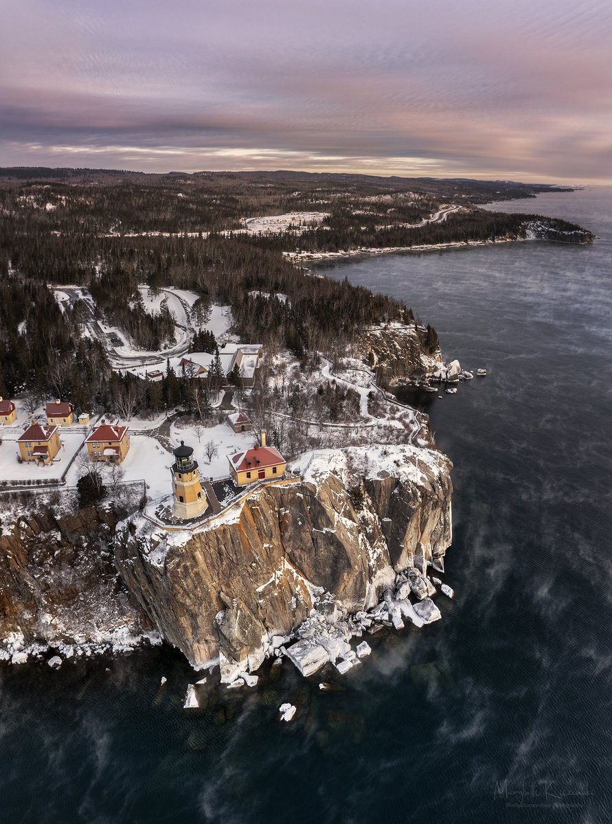MKiczenski's tweet photo. Been a hot second...  So here's a #drone image of #splitrocklighthouse in #minnesota!   Flown with permission from the keeper.  It was beautiful! #DJI @DJIGlobal #aerial #winter https://t.co/uPN8Zjvu1N