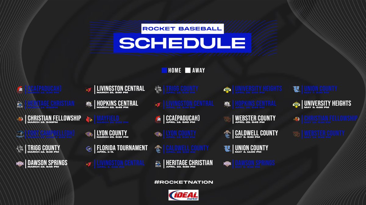 2024 Rocket Baseball Schedule