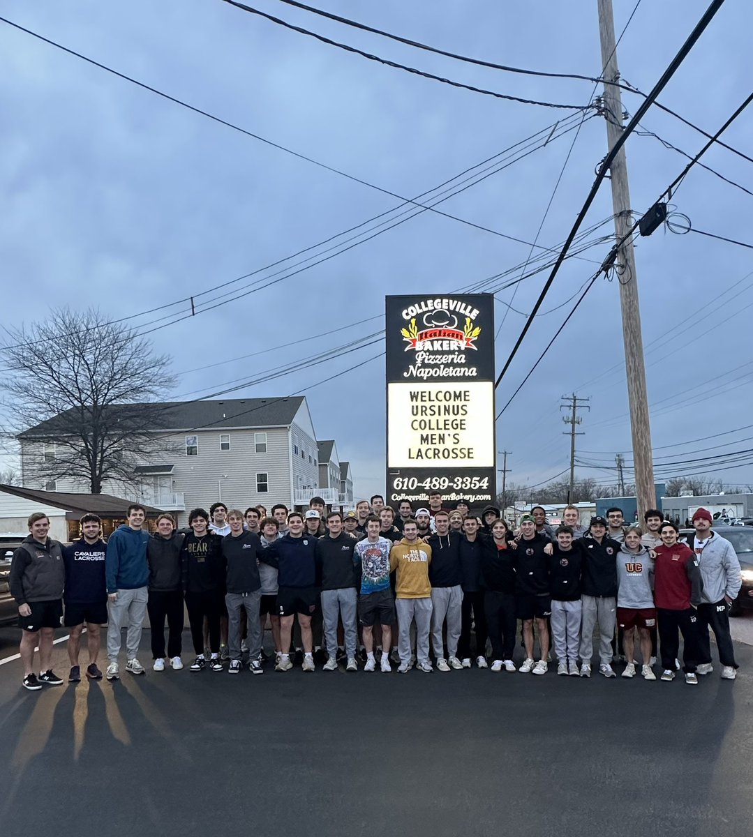 CvilleBake's tweet photo. Our #PizzaiolioftheDay is @UrsinusMLAX Head Coach @corey_shaff8! 🥍🐻

An honor to host the Bears for a team dinner tonight. We hope you all enjoyed everything and thank you for always supporting!

Have a great season, guys! Go Bears! 

#collegevilleitalianbakery #morethanabakery https://t.co/7moxLyLqXs