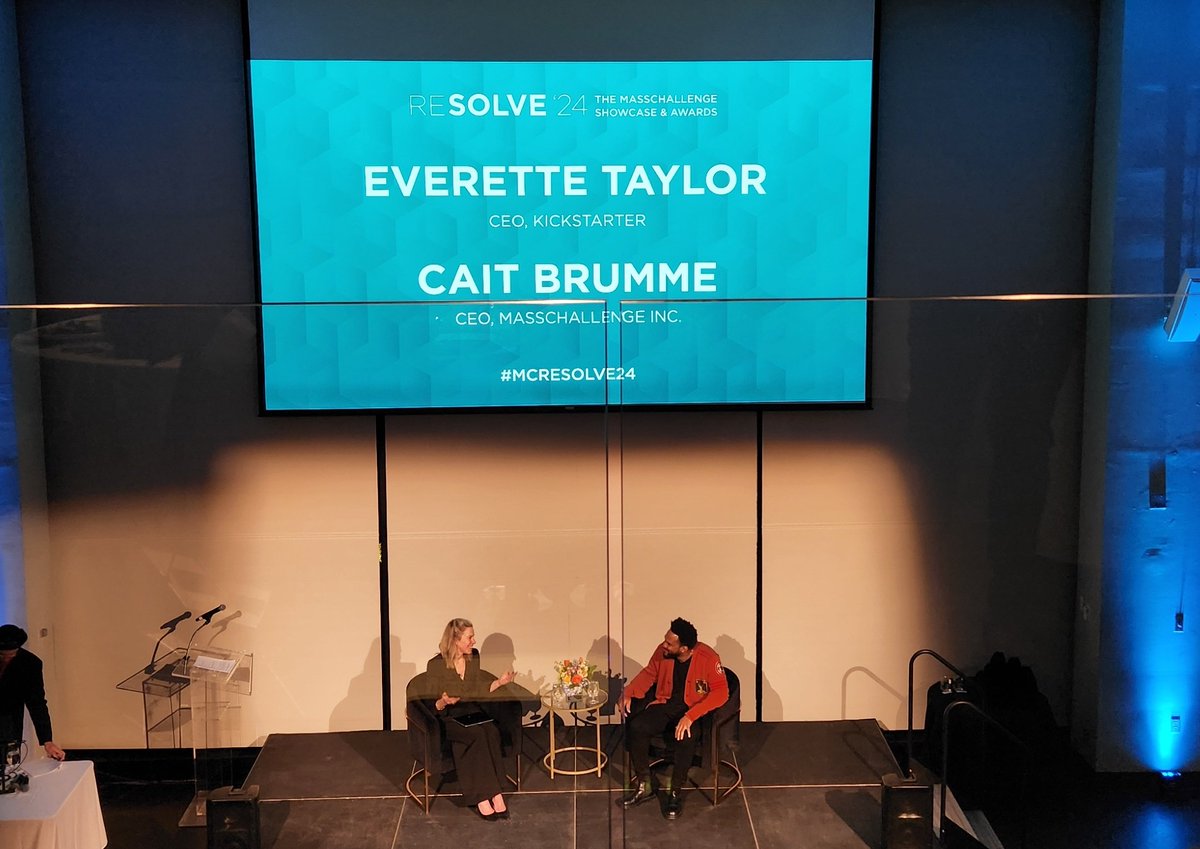 trishofthetrade everywhere (@trishofthetrade) on Twitter photo At the <a href="/MassChallenge/">MassChallenge</a> Awards this evening! Kicking off with <a href="/Everette/">Everette Taylor</a> Taylor, CEO of Kickstarter, doing a fireside chat with MC CEO, Cait Brumme. #MCResolve24 At the <a href="/MassChallenge/">MassChallenge</a> Awards this evening! Kicking off with <a href="/Everette/">Everette Taylor</a> Taylor, CEO of Kickstarter, doing a fireside chat with MC CEO, Cait Brumme. #MCResolve24