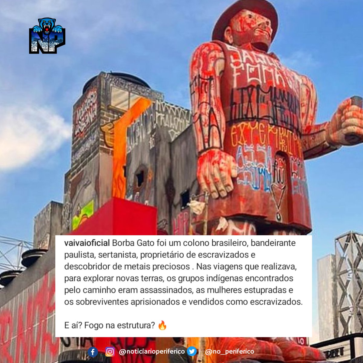 no_periferico's tweet photo. "...na terra cujo o herói matou UM MILHÃO de índio"
"Cores e Valores", @racionaiscn
✍🏽📸: @VaiVaiOficial
#vaivai #coresevalores https://t.co/y4AiZ9iXIZ