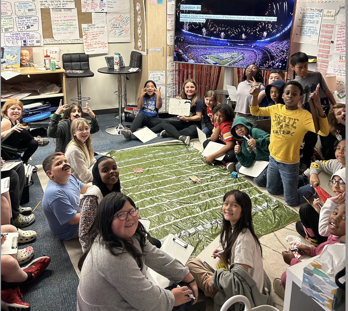 jacqueleo30's tweet photo. We celebrated the Chiefs today by dressing up as Andy Reid with some fun mustaches and doing a fraction Super Bowl math competition! We're ready to cheer on our Chiefs!! ❤️💛 #NKCSDChiefs #chapelhillchamps https://t.co/WCUfqmYTJ1