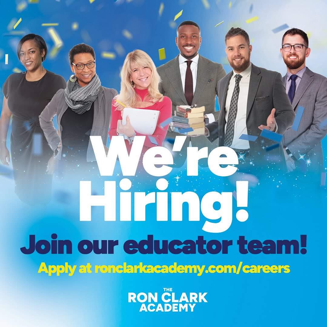 📚 Join our team at RCA! Calling all passionate educators: We’re hiring additional classroom teachers for the upcoming school year across ALL subjects.

Requirements:
• Certified teacher in your state 
• Minimum 3 years of teaching awesomeness!

📌Visit ronclarkacademy.com/careers