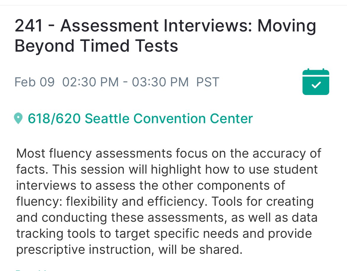 First session this morning was a success! Join me tomorrow for my session on Fluency Interviews as we talk about how to assess all components of fluency. (Session 241) #NCTMSEA24