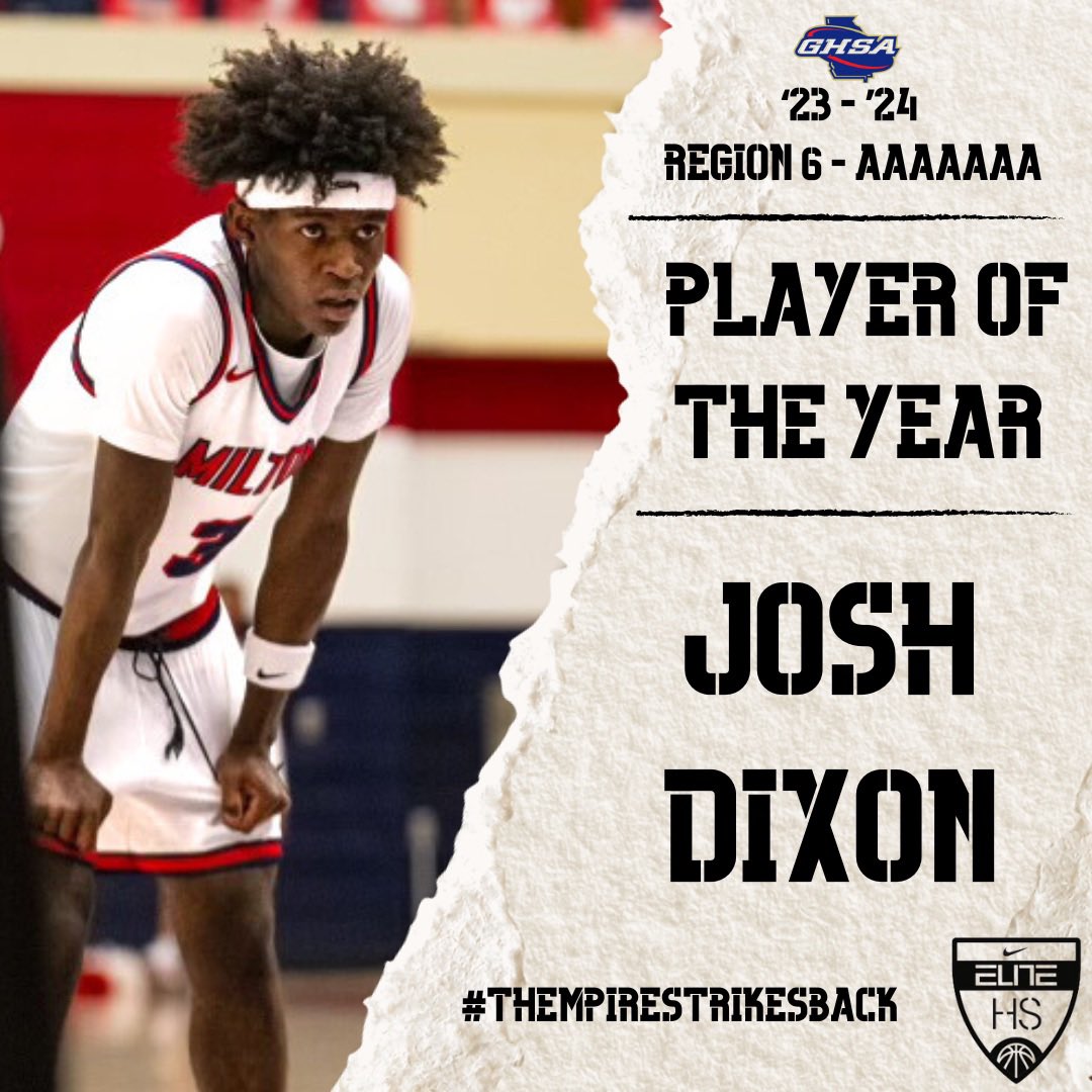 Congratulations to @iamjoshdixon for being named region Player of the Year‼️ #TheMpireStrikesBack