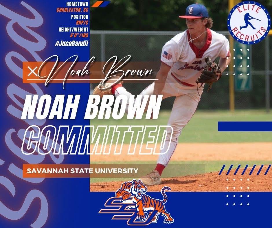 EliteRecruits_'s tweet photo. Big time congratulations to our guy Noah Brown (@NoahBrown_1) on his commitment to Savannah State University

Noah is a talented RHP/Catcher with a 4.0 GPA that will be making an immediate impact to an already talented @StateSavannah team. https://t.co/3TyL7BxuZV