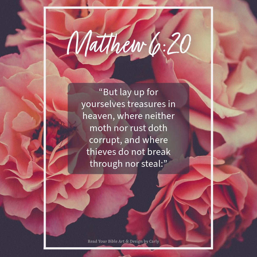 “But lay up for yourselves treasures in heaven, where neither moth nor rust doth corrupt, and where thieves do not break through nor steal:” Matthew 6:20 (KJV)👑