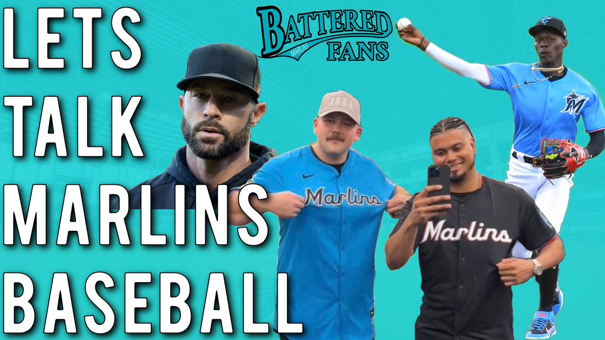 BatteredMarlin's tweet photo. The Battered Fans are back, join us live tonight at 9pm

We’re talking offseason,  fan fest and TikTok? All that and more on this episode of Battered #Marlins Fans 
#MakeItMiami
Link⬇️
https://t.co/KJO1xlBFWh https://t.co/ySVmnfWkEm