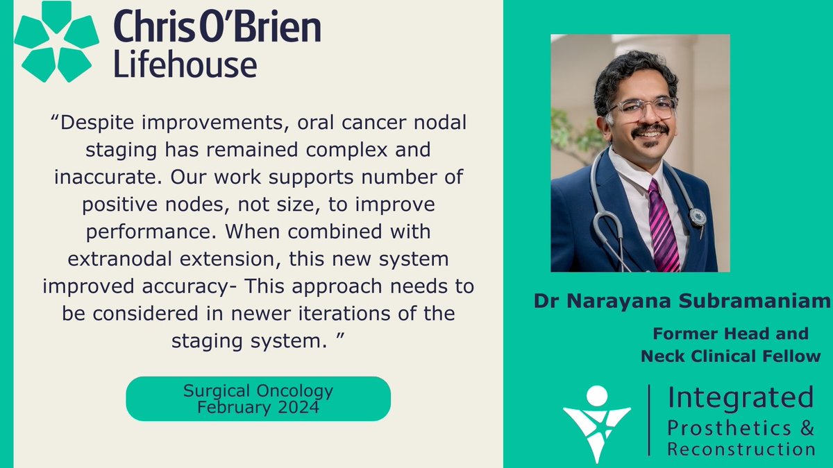 Through a retrospective analysis of over 4700 patients with Oral Squamous Cell Carcinoma, the team has proposed a new nodal staging system that you can read about here: sciencedirect.com/science/articl… #headandneckcancer #OSCC