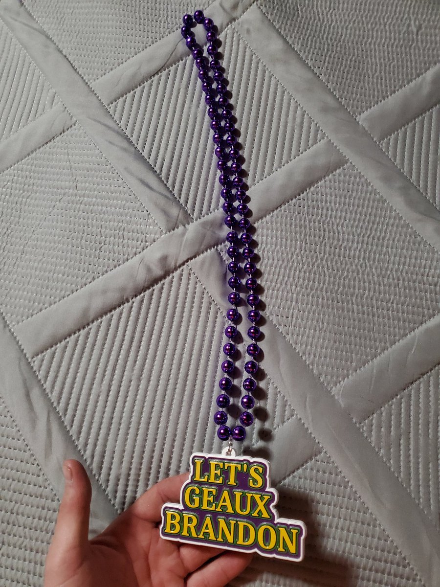 Check out my Mardi Gras Bead Lmao 👍#LetsGeauxBrandon #MardiGras2024 #beads