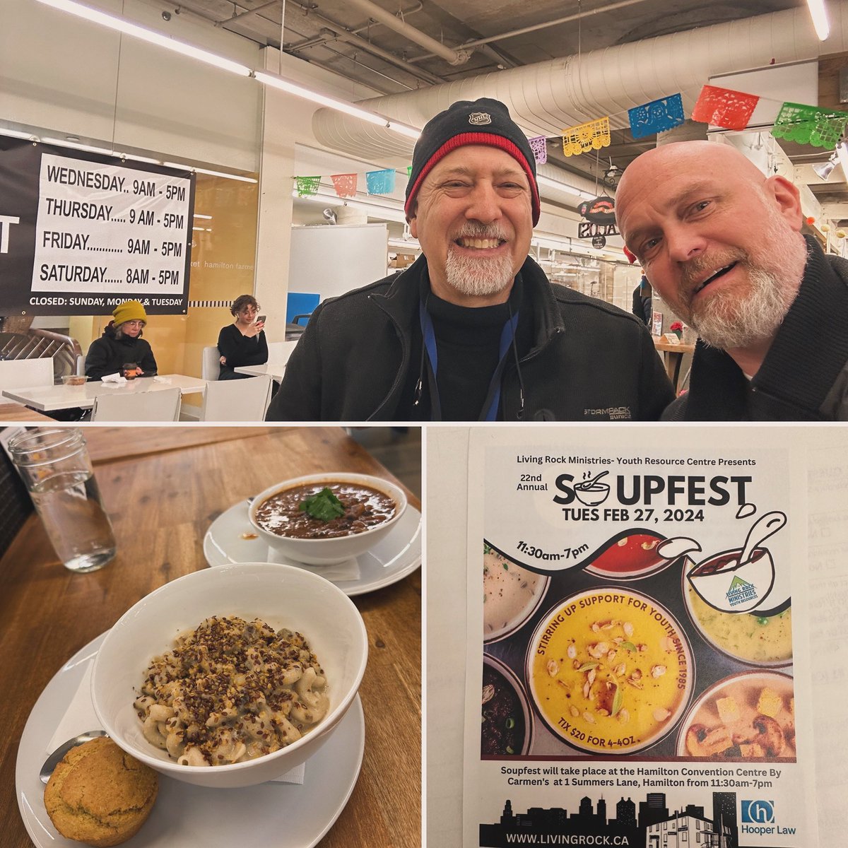 Jeff Beattie (@jeffbeattie2014) on Twitter photo Earlier today with Glanbrook Councillor Mark Tadeson, grabbing a bite at the Hamilton Farmer’s Market from the Apothecary Kitchen!
Thanks to Kristy for the meal and lessons on foods that heal! And good luck at Soupfest in 2 weeks!
<a href="/SOUPFESTinHamON/">Living Rock-Soupfest</a> Earlier today with Glanbrook Councillor Mark Tadeson, grabbing a bite at the Hamilton Farmer’s Market from the Apothecary Kitchen!
Thanks to Kristy for the meal and lessons on foods that heal! And good luck at Soupfest in 2 weeks!
<a href="/SOUPFESTinHamON/">Living Rock-Soupfest</a>