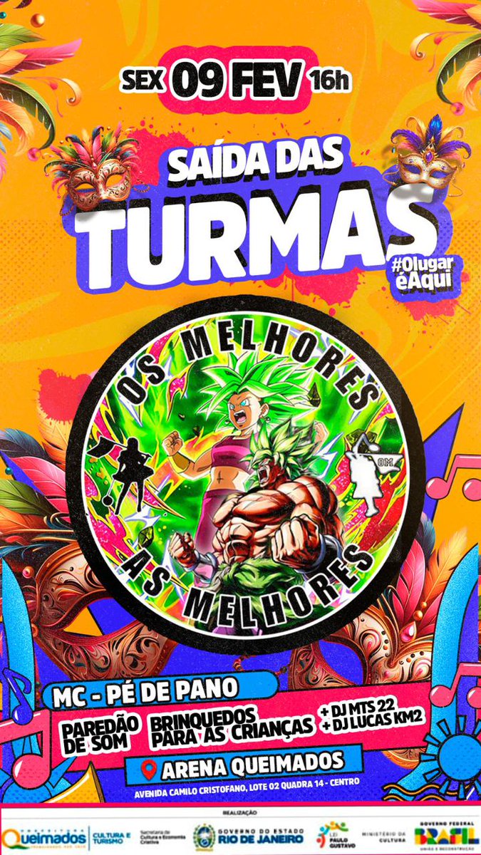 AMANHA NÃO TEM JEITO, TODOS OS CAMINHOS TE LEVAM PARA ARENA QUEIMADOS 

SAIDA DAS TURMAS OS MELHORES E AS MELHORES DE QUEIMADOS

SUPER QUEIMA DE FOGOS 🎇
Djs TOCANDO SO AS BRABAS🎶
PAREDÃO DE SOM🔊
VENDAS DE BEBIDAS NO LOCAL🍺
BRINQUEDOS PARA AS CRIANÇAS 🥳