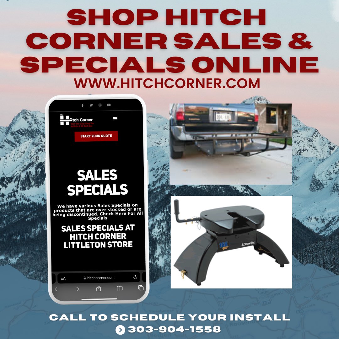 hitchcorner's tweet photo. Call or stop in to let us help with all your trailer hitch, towing, truck &amp; RV accessory needs! 
📞303-904-1558
📍Hitch Corner Littleton
10677 W. Centennial Rd.
Suite 103 
Littleton, CO 80127 
🔧Monday-Friday • 8am-5pm
https://t.co/UuCQI7yNd8 https://t.co/3ZurWsYukS
