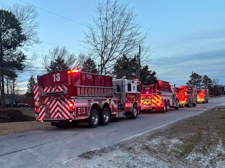 Chesapeake Fire Department , Virginia Beach Fire Department, and Navy Region Northwest Fire &amp; Emergency Services units responded to an exterior fire that extended to farm equipment in the 3100 block of Cedarville Road this evening.  Auto-aid in action.