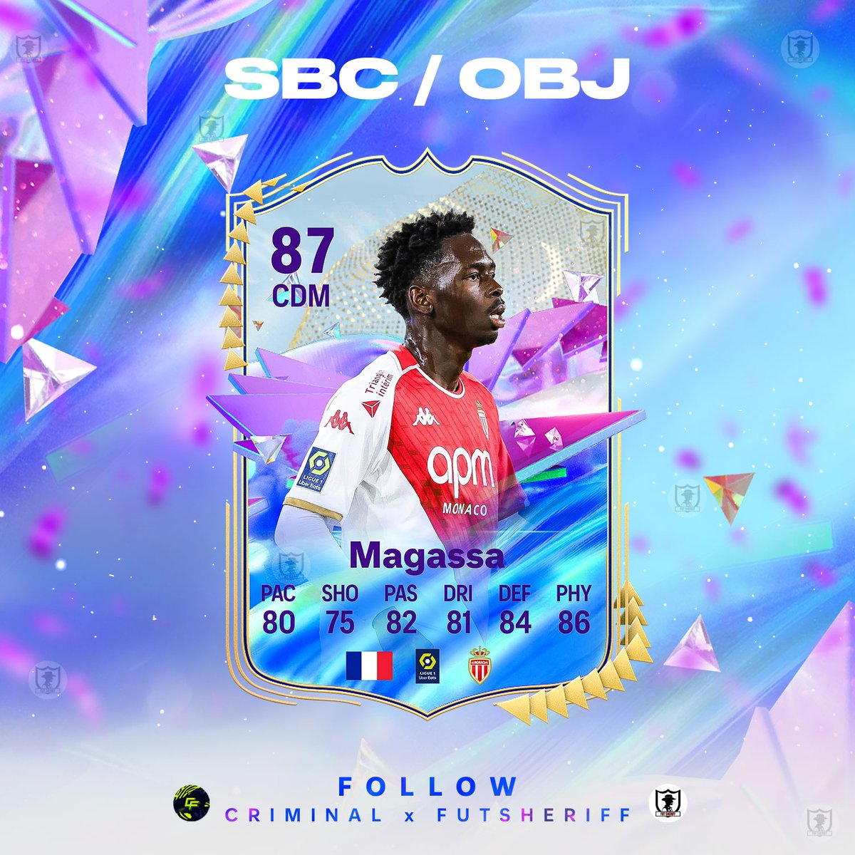🚨Magassa 🇫🇷 is coming as SBC/OBJ during FUTURE STARS promo soon!🔥🔥🔥

Stats are prediciton💭💭

Make sure to follow <a href="/FutSheriff/">Fut Sheriff</a> &amp; <a href="/Criminal__x/">Sahil</a> !

#Fc24
