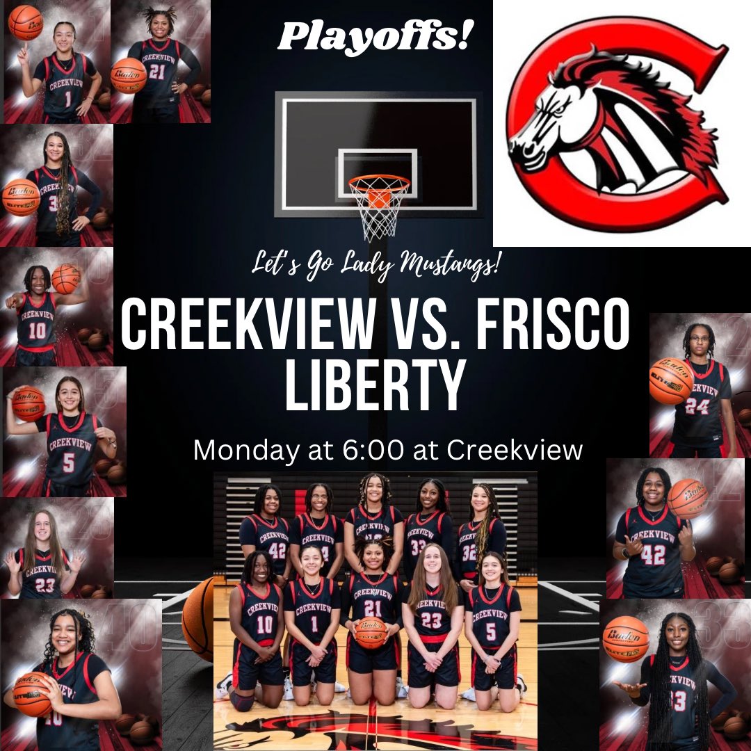 CreekviewLeads's tweet photo. Monday night! Let’s pack the house for playoffs Mustangs!! @CFBISD @castillo_ac https://t.co/zD5q1Ip8ra