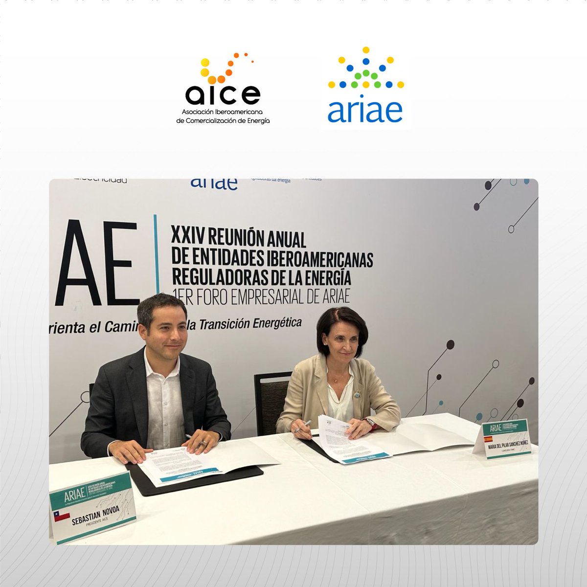 Este miércoles 7 de febrero se firmó un acuerdo de colaboración entre ARIAE Asociación Iberoamericana de Entidades Reguladoras de la Energía y #AICE con el objeto de compartir conversaciones con valor para el crecimiento de la regulación del sector energético iberoamericano