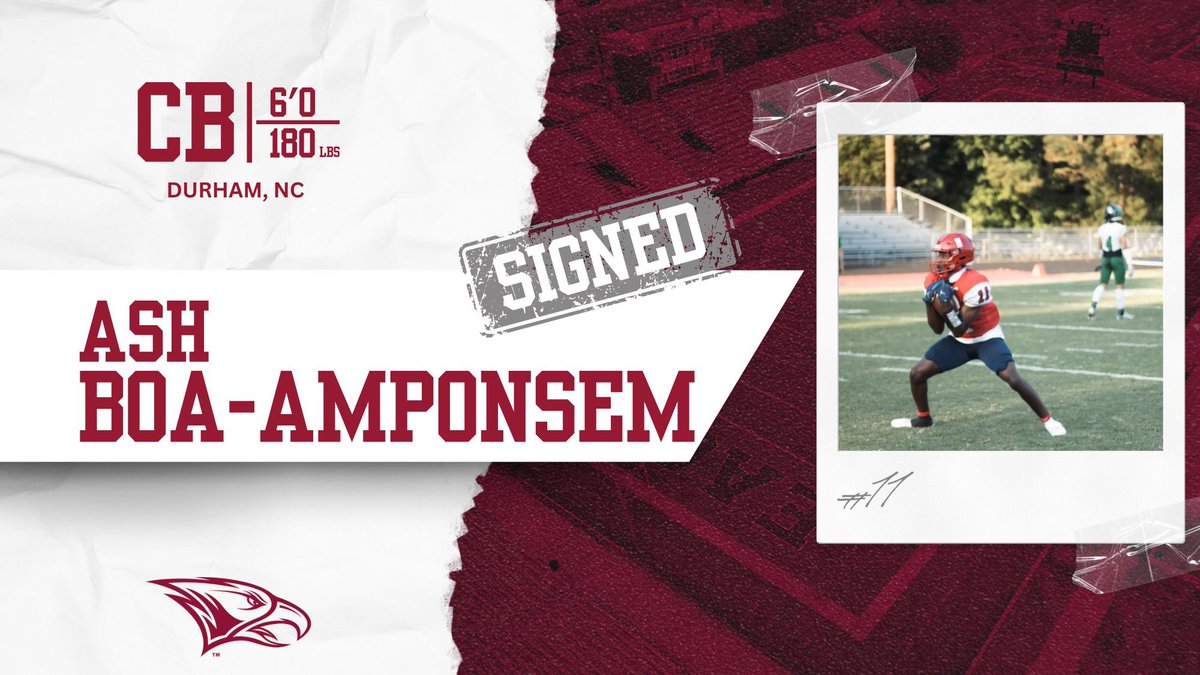 WELCOME TO THE #NCCU FAMILY! Ash Boa-Amponsem, CB, 6-0, 180. Jordan HS (Durham, N.C.) Two-way player that was named the wide receiver MVP for the VTO Sports HS Regional Football Showcase SIGNING DAY CENTRAL: nccueaglepride.com/signingday/foo… #EaglePride #BeGREAT @itzofficial_ash