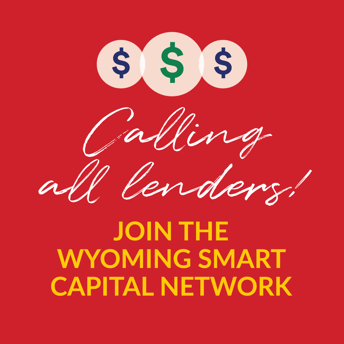 Wyo lenders love Wyo small biz! Join our Feb. 28, 10am webinar &amp; learn how to connect your capital with Wyo start-ups. An interactive online meeting hosted by the Wyoming Smart Capital Network.
@lclsonline <a href="/UWyoExtension/">UWyo Extension</a> <a href="/TLCpower/">The Local Crowd</a> <a href="/WYWomenBiz/">WYWomenBiz</a> <a href="/wysbdc/">Wyoming SBDC Network</a>