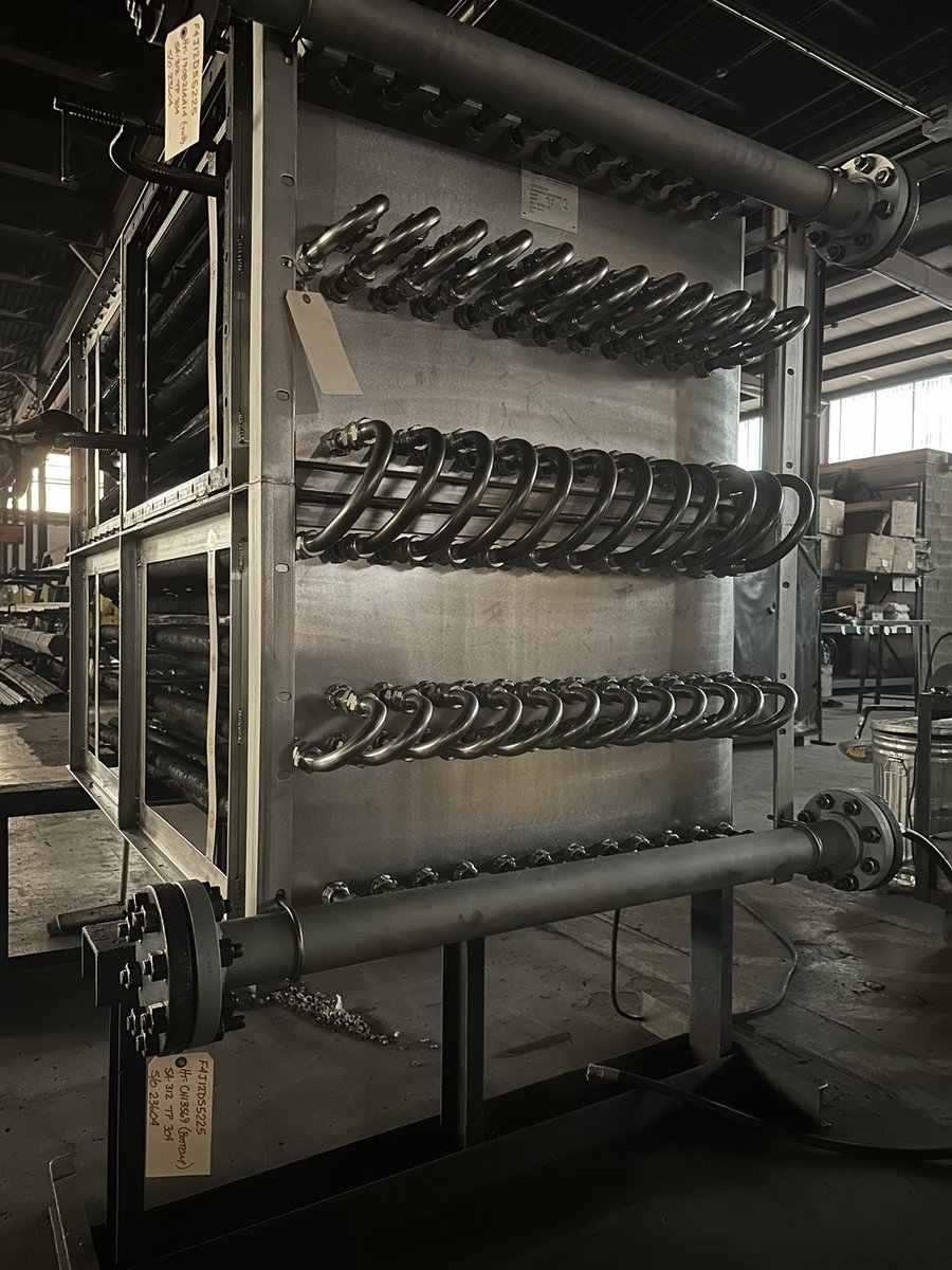 cannonboiler's tweet photo. This Cannon Boiler Feed Water Heater with Duplex Stainless Tubes and all stainless construction has been completed and is now on its way to reduce our customer’s fuel consumption by 6 MM Btu/hr and CO2 emmisions by 700#/hr.

#economizer #CannonBoiler #BoilerEfficiency https://t.co/aQpdI1fiwC