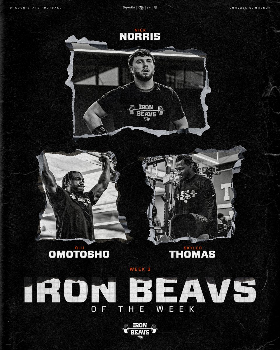 BeaverFootball's tweet photo. Iron Beavs of the Week 😤
––
@nnorris1212 
@_oseyio_ 
@SkylerThomas03 https://t.co/H8MWVvrQkd