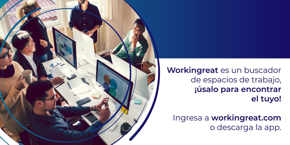 Workingreatmx's tweet photo. ¿Todavía estás en busca de ese #coworking u #oficina para trabajar fuera de casa? Encuentra tu espacio en Workingreat, tu buscador de #espaciosdetrabajo desde donde estés. 👩‍💻🌐

📲Descarga la app (disponible en Play Store y App Store) o ingresa a 👉https://t.co/MY92V38zyQ https://t.co/SSuUwUlXZ7