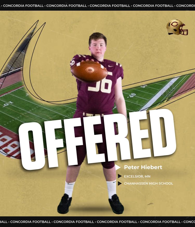 Grateful to receive my first offer to play college football from <a href="/Cobber_Football/">Cobber Football</a> 
<a href="/CoachJPollock/">Jake Pollock</a> 
<a href="/CoachTerryHoran/">Terry Horan</a>