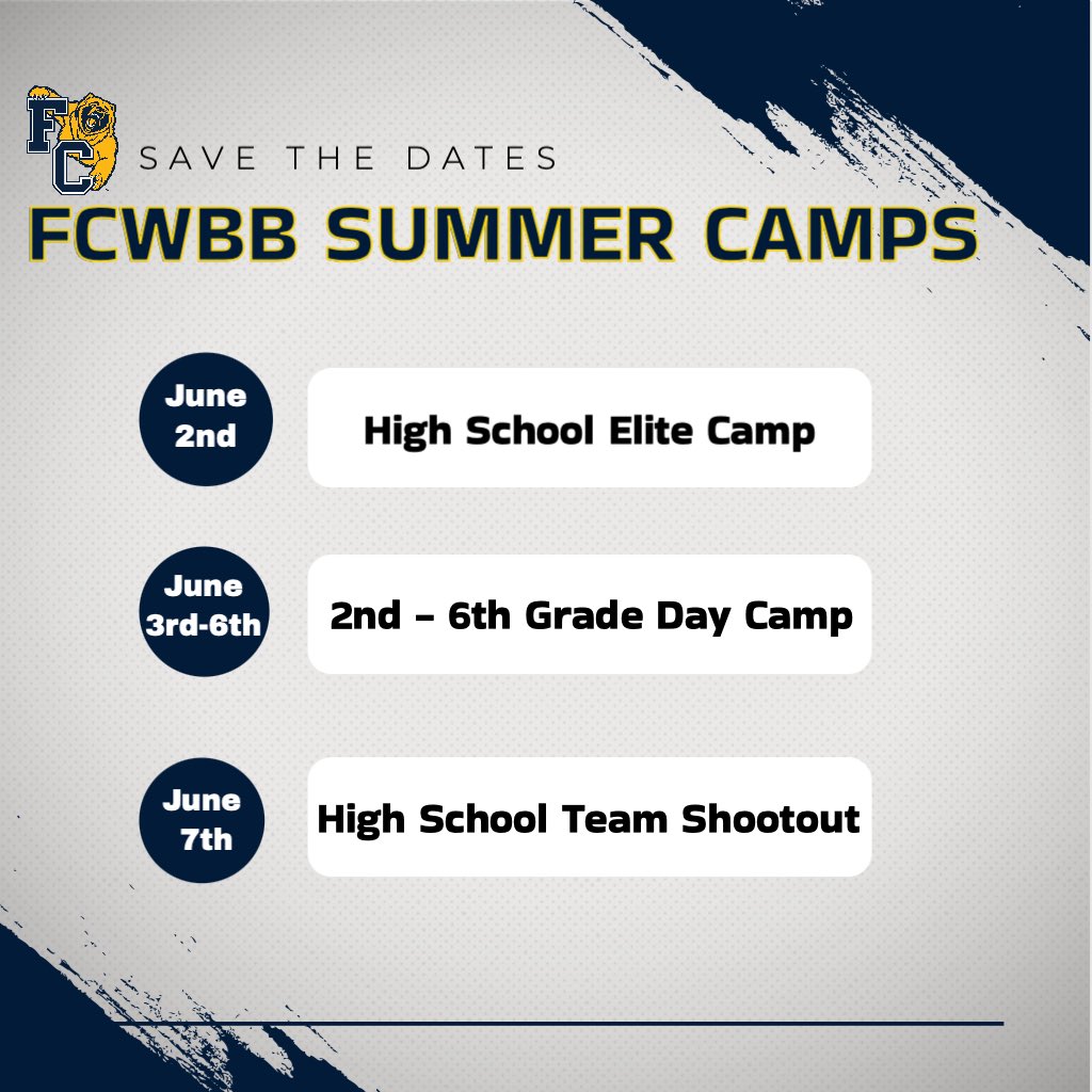 🚨Save the dates for summer camp week 🐻🚨