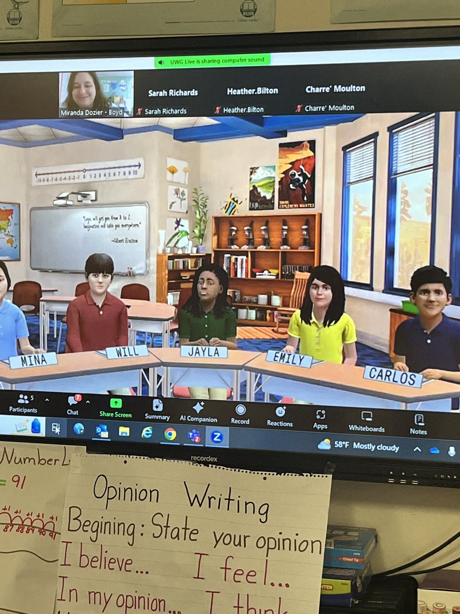 dozier73's tweet photo. New teachers @APSBoydES are working with avatars from @kennesawstate Education  to develop and refine their teaching skills.@GOSA_GA @GSLA_Induction https://t.co/6WAQjMP0bg